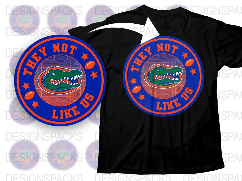 'They Not Like Us' Alligator Graphic Black T-Shirt, Bold Statement Circle Design, Unisex Casual Wear