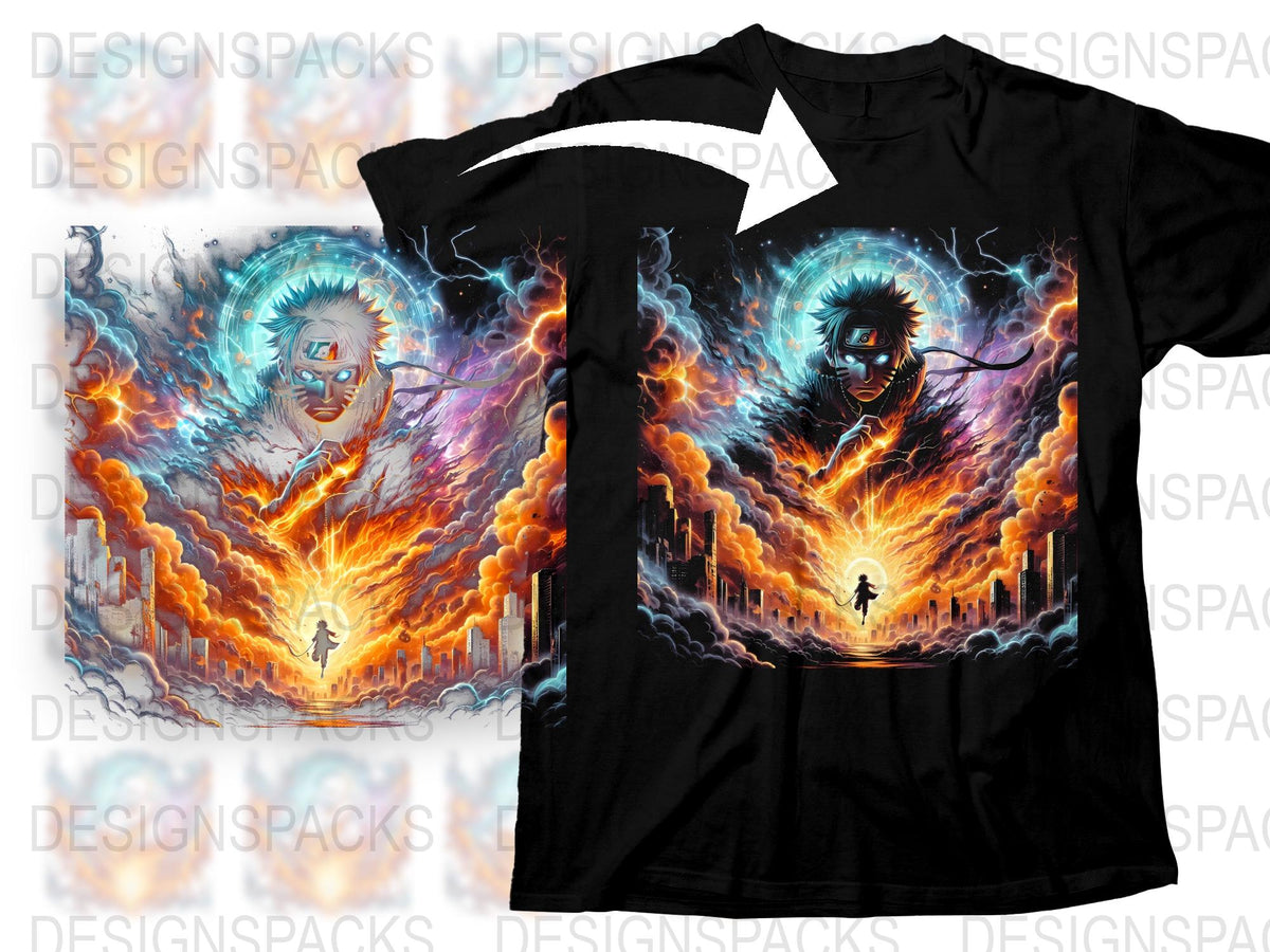 Anime Graphic T-Shirt, Colorful Anime Character Design, Casual Tee, Cool Anime Scene, Vibrant Unisex Streetwear Shirt