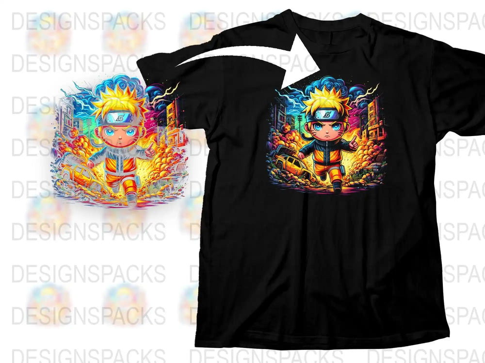 Colorful Anime Character Graphic T-Shirt, Vibrant Cartoon Print, Unisex Casual Tee, Unique Design Top for Fans