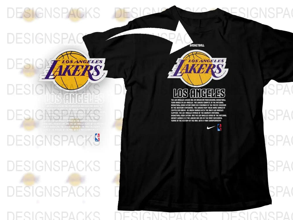 Los Angeles Basketball Team T-Shirt, Black Cotton Tee, Sports Fan Apparel, Unisex NBA Shirt