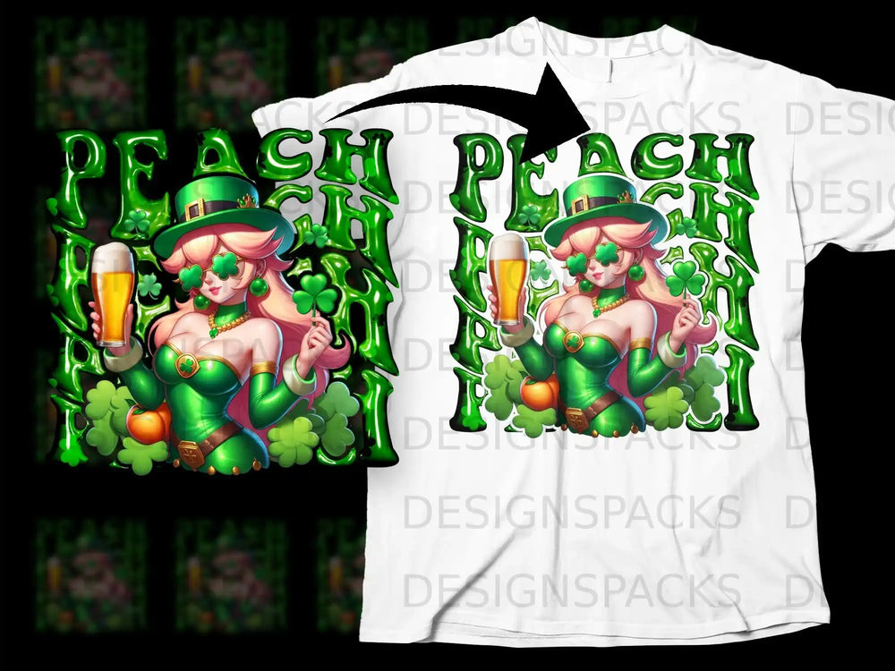 Green Princess Peach Leprechaun Beer Shamrocks product type