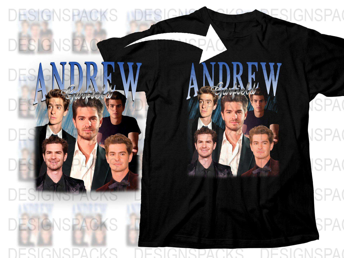 Andrew Garfield Collage T-Shirt, Unique Fan Art, Multiple Poses, Actor Tribute, High-Quality Print, Stylish Casual Wear, Unisex