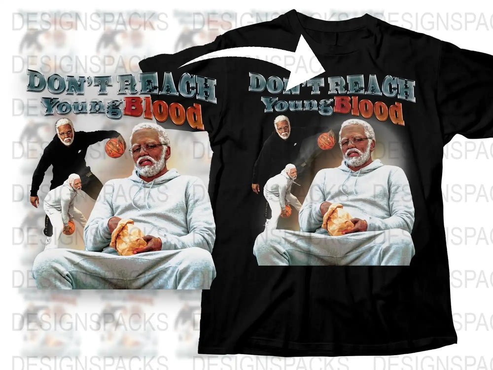 Unique Graphic T-Shirt Halloween Old Man Bleach Young Blood Creepy Pumpkin Design