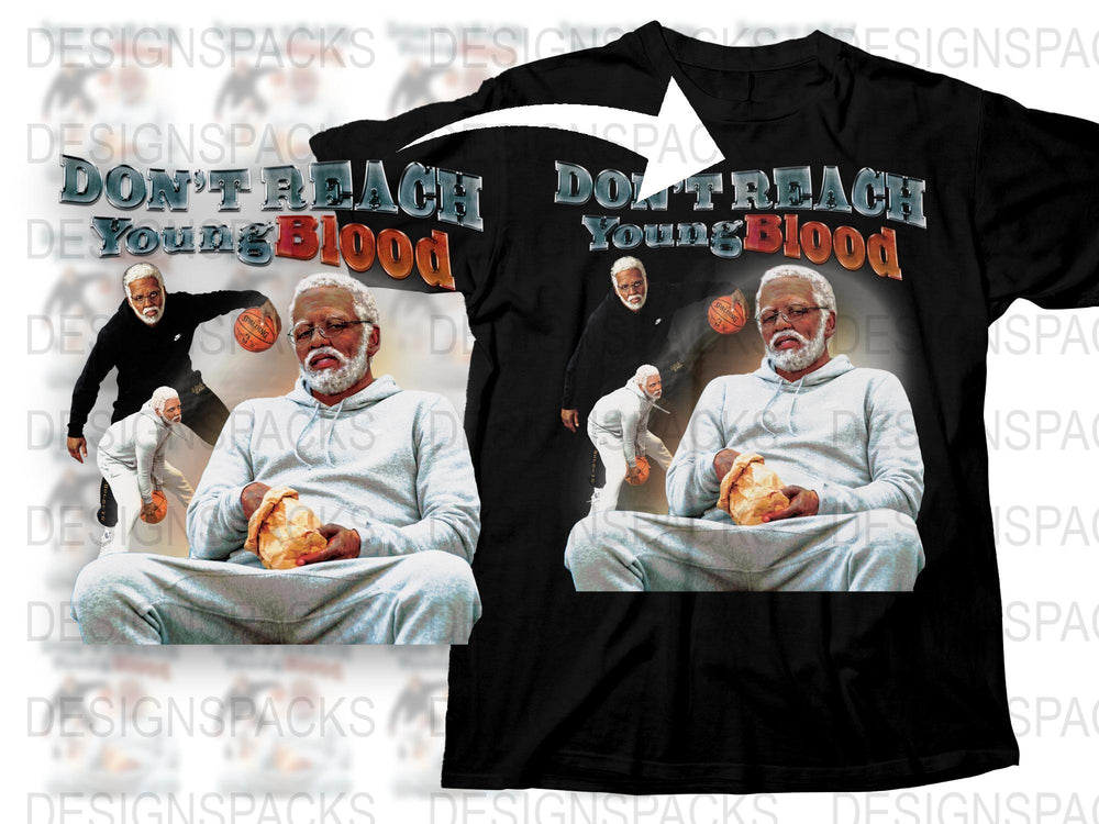 Unique Graphic T-Shirt Halloween Old Man Bleach Young Blood Creepy Pumpkin Design