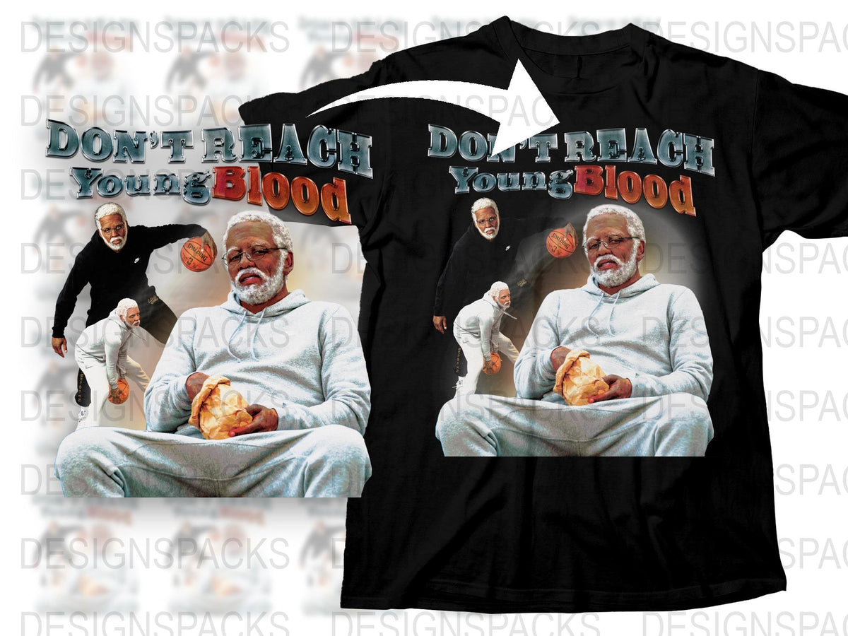 Unique Graphic T-Shirt Halloween Old Man Bleach Young Blood Creepy Pumpkin Design
