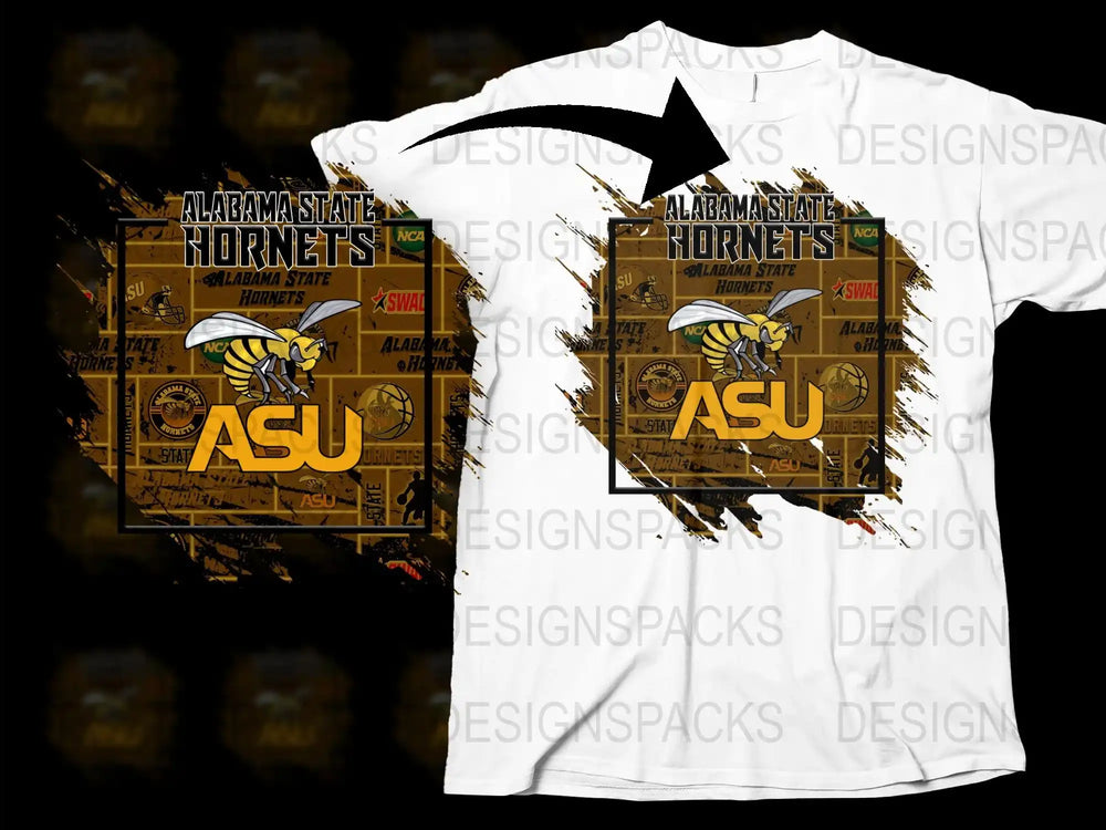 Alabama State Hornets T-Shirt, Vintage ASU Graphic Tee, Retro Hornet Design, College Fan Apparel