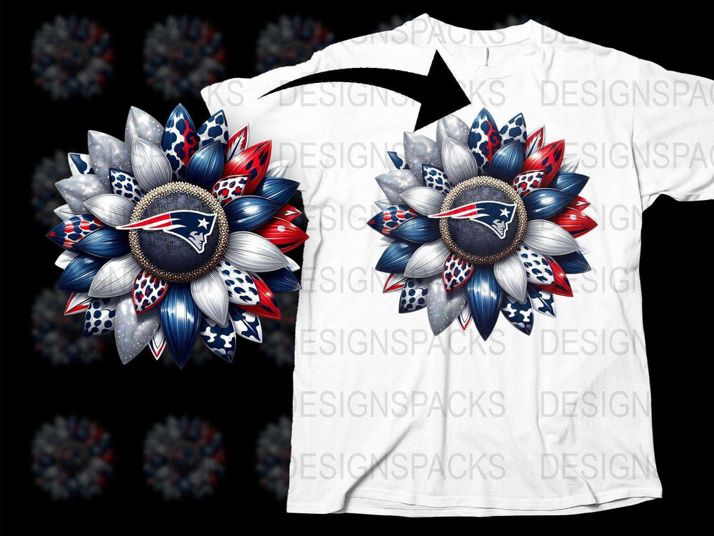 Patriotic T-Shirt with Floral Emblem, American Flag Color Scheme, Men's Graphic Tee, Unique Design