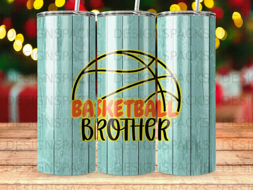 Basketball Brother tumbler with basketball net design.