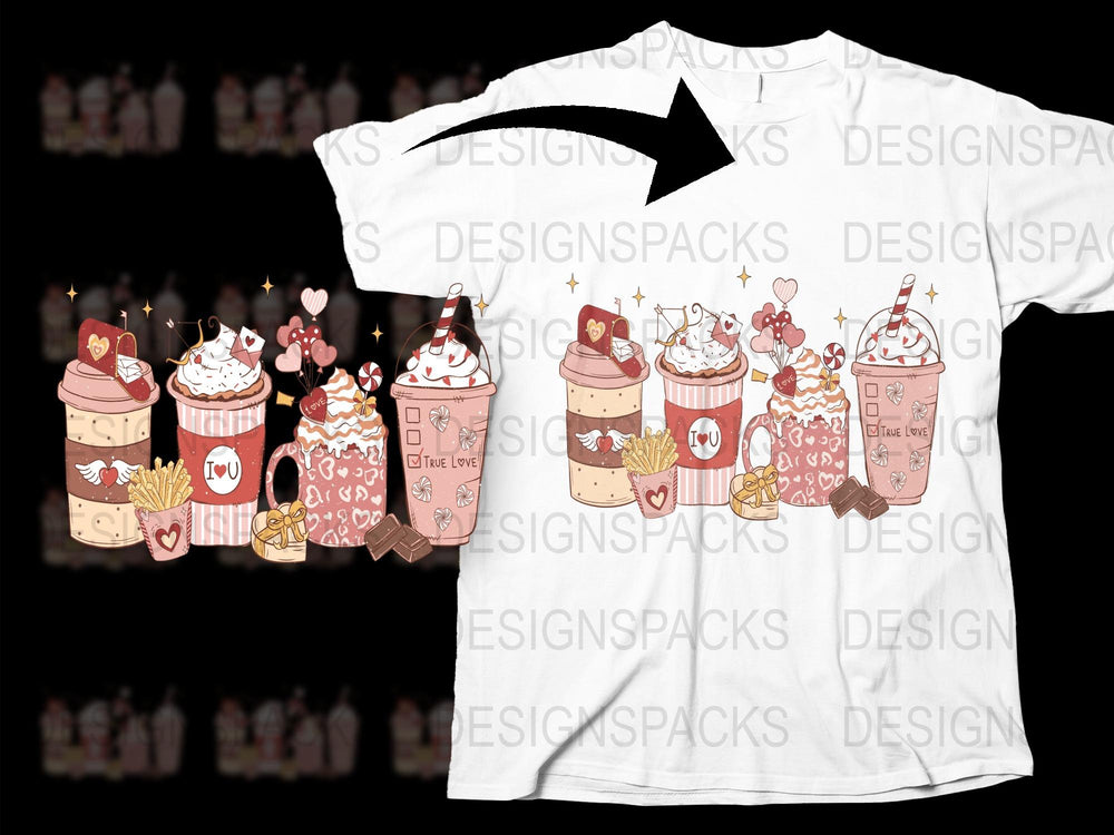 Cute Dessert Themed T-Shirt, Sweet Treats and Cakes Graphics, Fun Casual Wear for All Ages