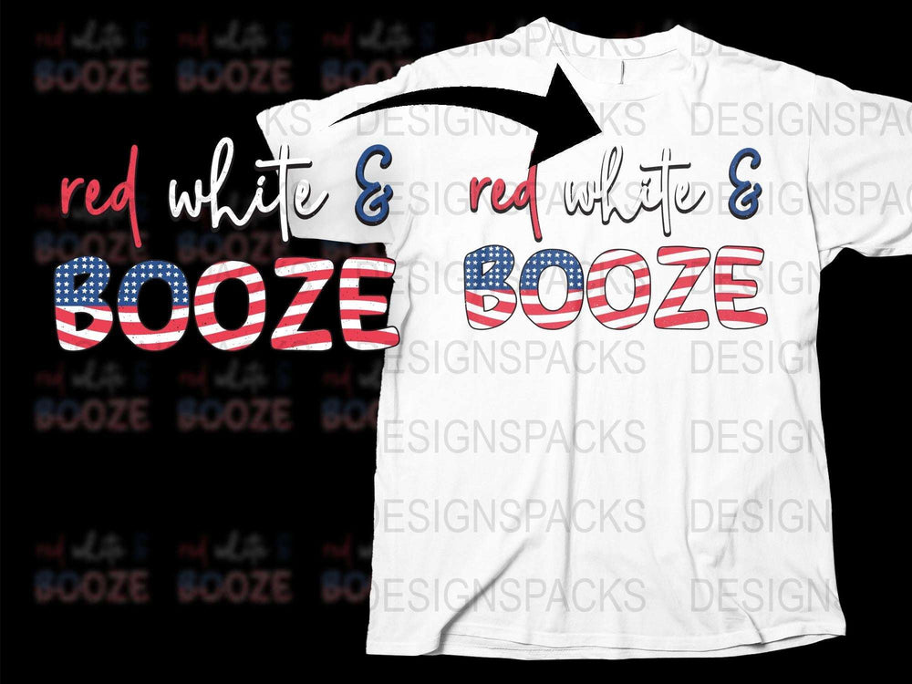 Red White and Booze T-Shirt, Patriotic Party Tee, 4th of July Celebration Top, Unisex Fashion Clothing