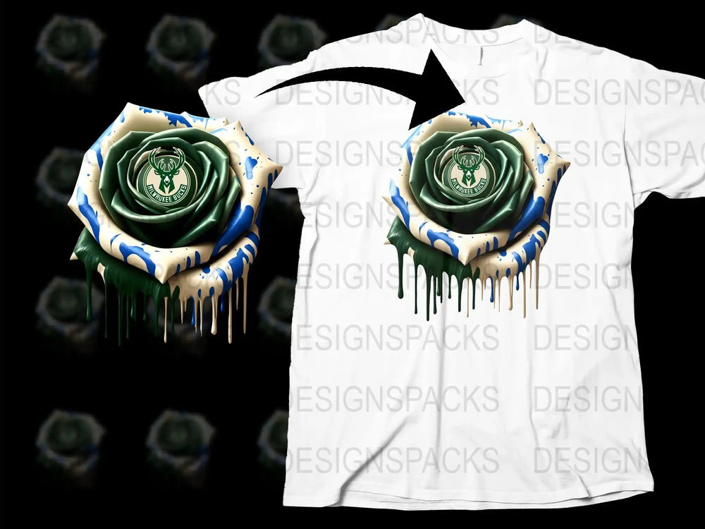 Unique Dripping Paint Rose Graphic T-Shirt, White Floral Art Tee, Stylish Streetwear, Trendy Designer Top for Men and Women