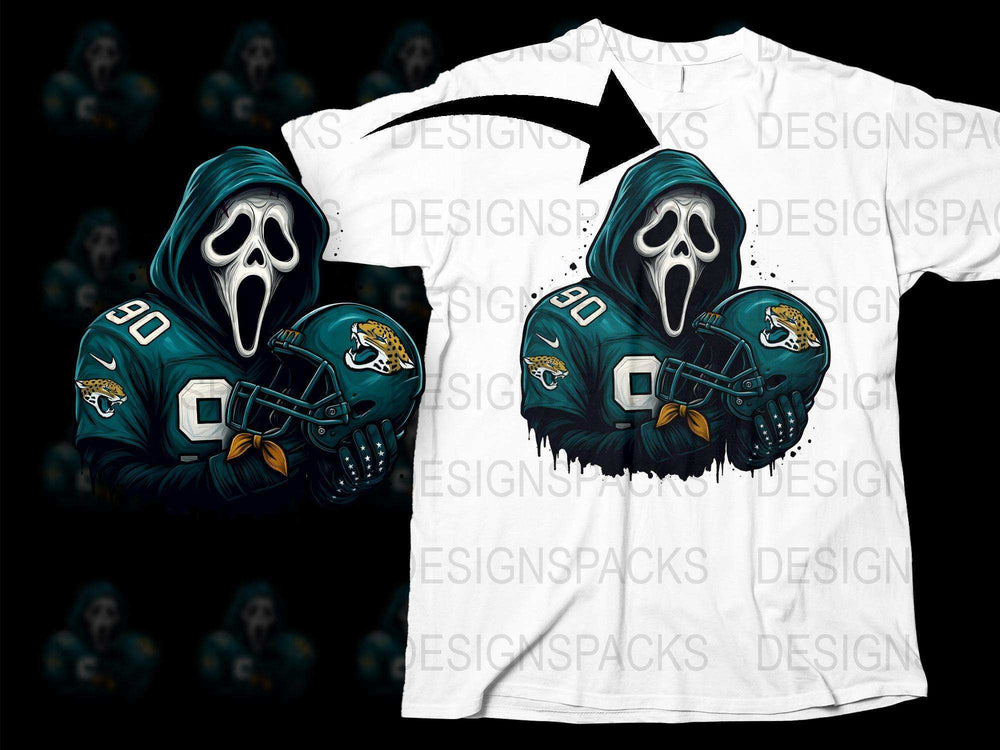 Jacksonville Jaguars Scream Mask Graphic T-Shirt, Football Fan Apparel, Unique Sports Clothing, Casual Wear
