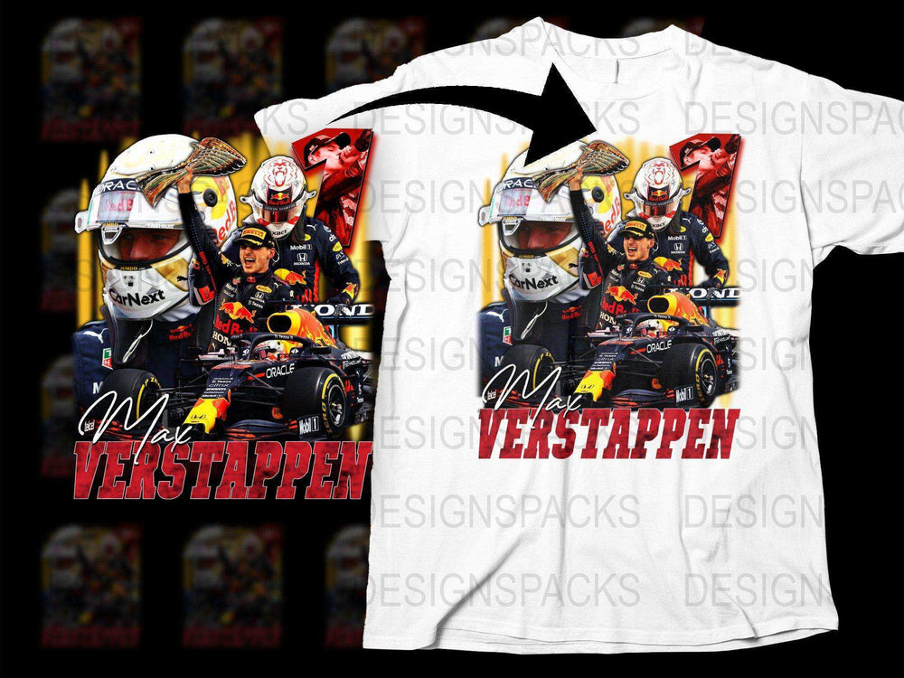 Max Verstappen Racing T-Shirt, Formula One Fan Merchandise, Red Bull Racing Graphic Tee