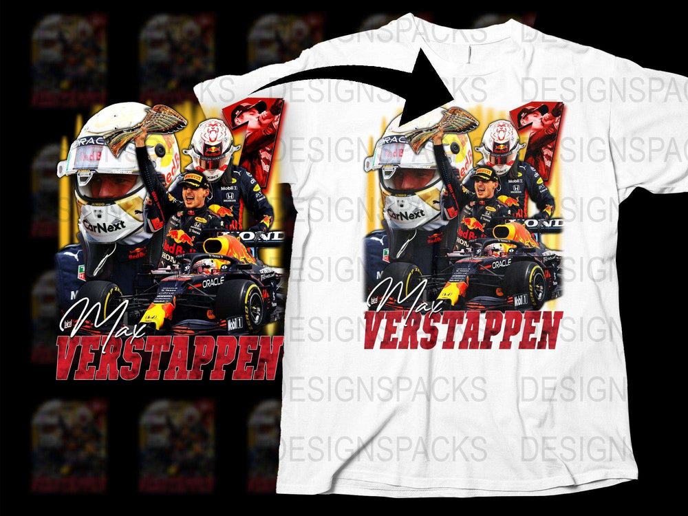 Max Verstappen Racing T-Shirt, Formula One Fan Merchandise, Red Bull Racing Graphic Tee