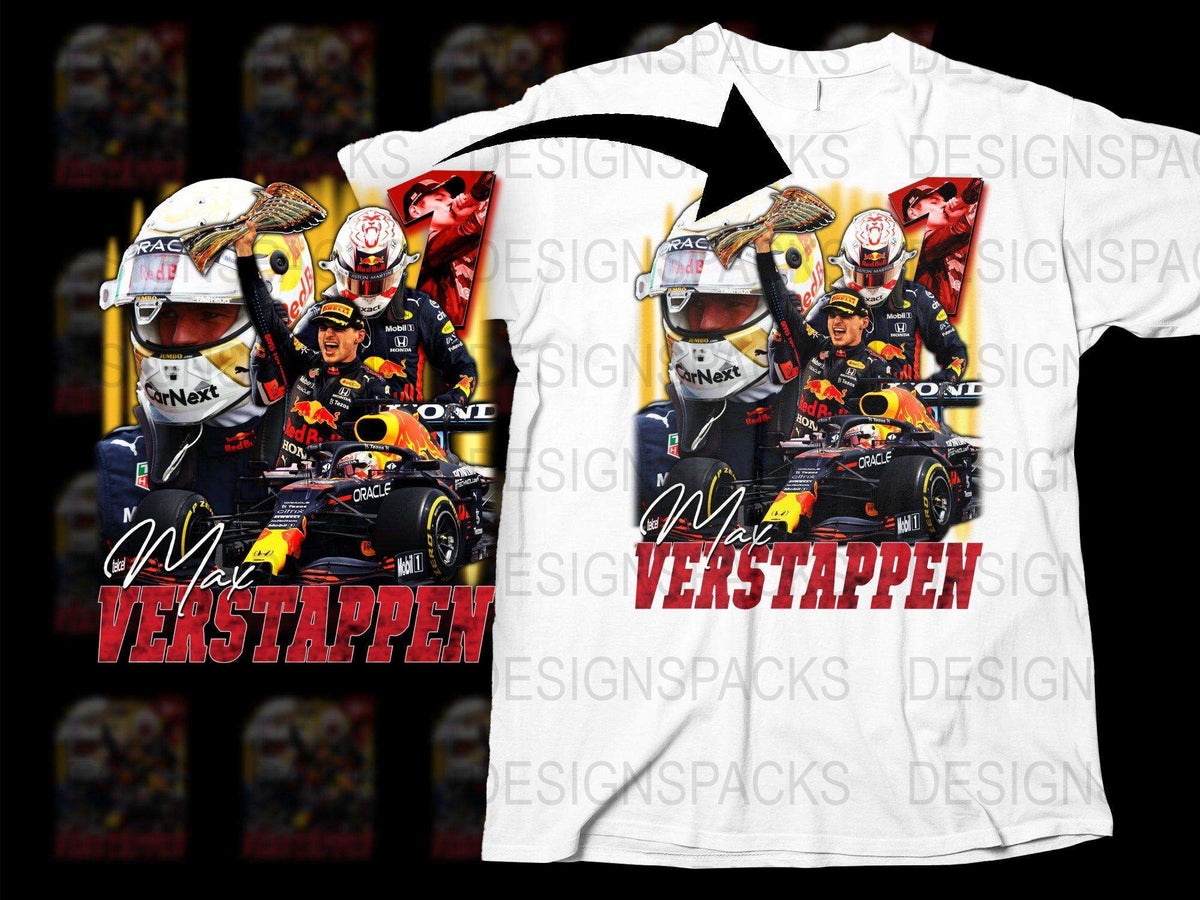 Max Verstappen Racing T-Shirt, Formula One Fan Merchandise, Red Bull Racing Graphic Tee
