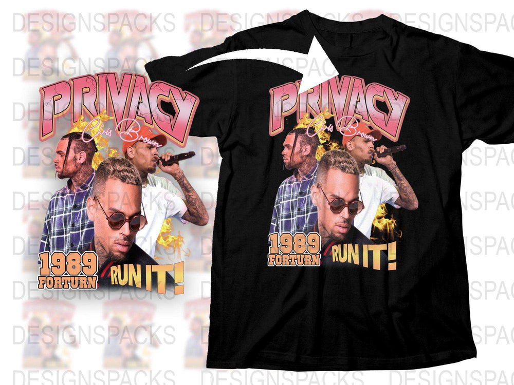 Vintage 1989 Run It T-Shirt, Privacy Design, Retro Graphic Tee, Men's Fashion, Hip-Hop Inspired, Bold Text, Street Style Top