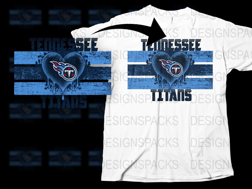 Tennessee Titans Heartbeat T-Shirt, Vintage Sports Fan Apparel, Distressed Flag Design, NFL Team Support Tee