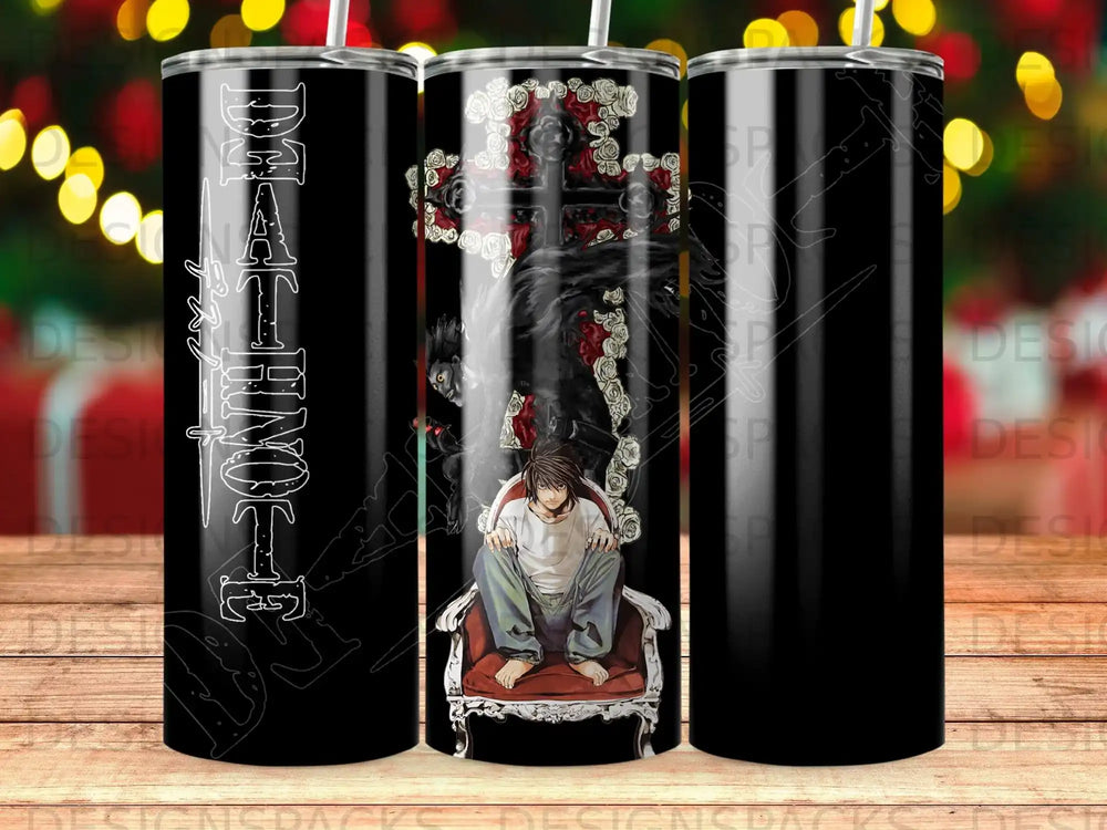 Death Note Anime L Ryuk Cross Roses Design Tumbler product type