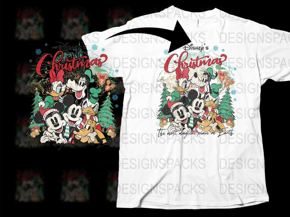 Disney Christmas T-Shirt, Mickey and Friends Holiday Season Tee, Festive Family Apparel