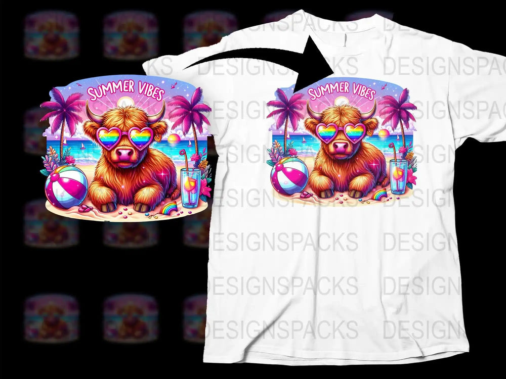 Colorful Summer Vibes T-Shirt, Tropical Lion Beach Design, Unisex Fashion Tee, Vibrant Party Wear