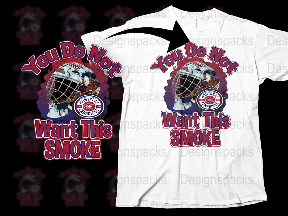 'You Do Not Want This Smoke' Hockey Goalie Graphic T-Shirt, Men's Sports Tee, Unique Ice Hockey Apparel