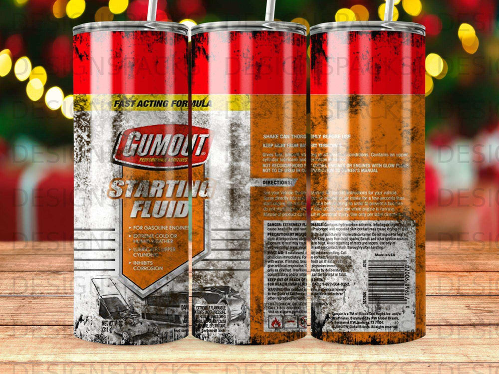 Gumout Starting Fluid can with flammable warnings and instructions.
