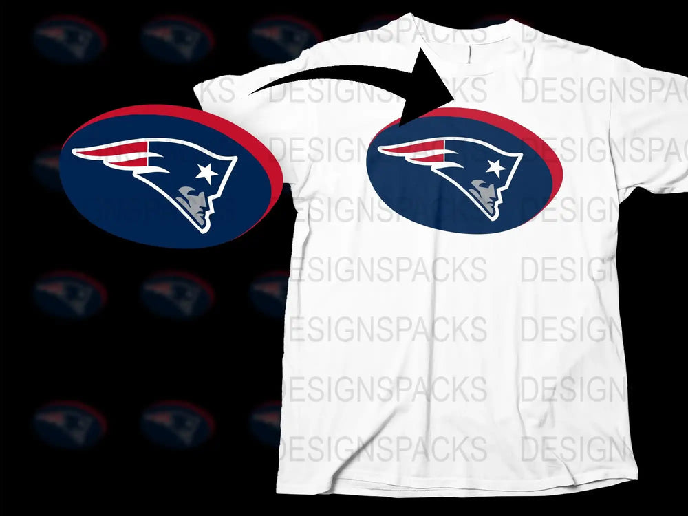 New England Patriots Logo T-Shirt, Men's White Graphic Tee, Football Team Fan Apparel