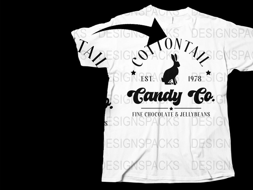Vintage Cottontail Candy Co T-Shirt, Fine Chocolate and Jelly Beans, Easter Tee