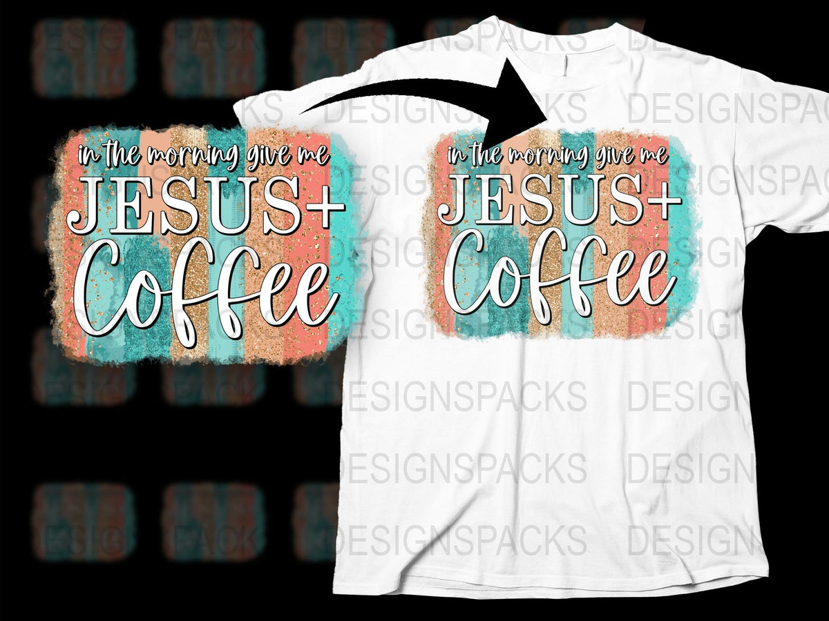 Jesus and Coffee T-Shirt, Inspirational Christian Graphic Tee, Religious Casual Wear for Men and Women