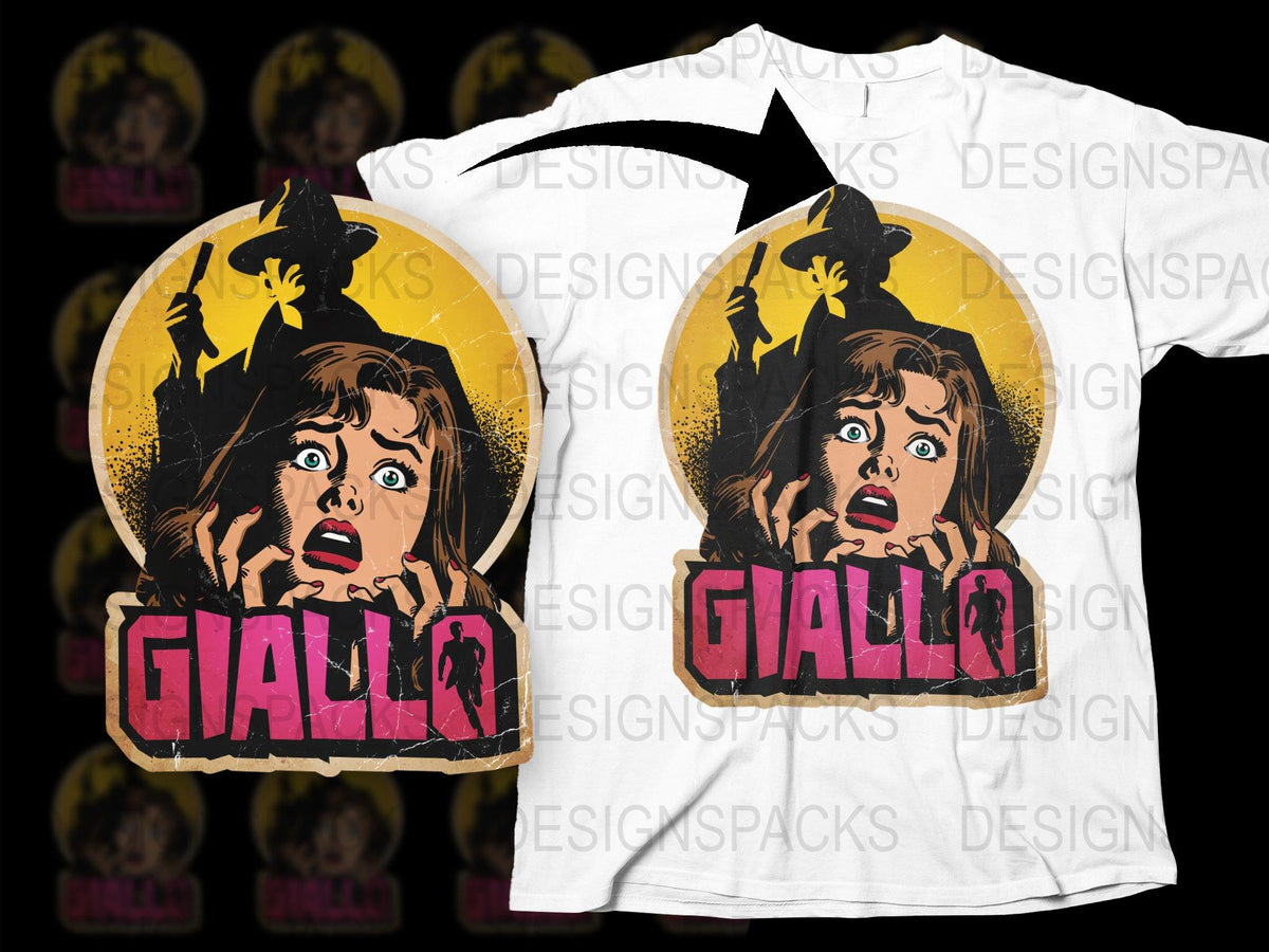 Vintage Giallo Horror Movie T-Shirt, Scary Retro Film Graphic Tee, Halloween Costume Idea, Unisex Fashion Clothing