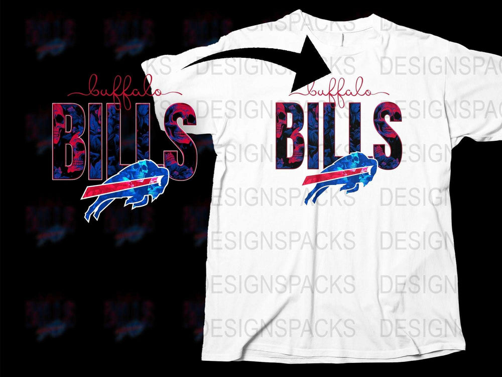 Buffalo Bills T-Shirt, Classic Logo Design, Black and White, Sports Fan Apparel, NFL Team Shirt