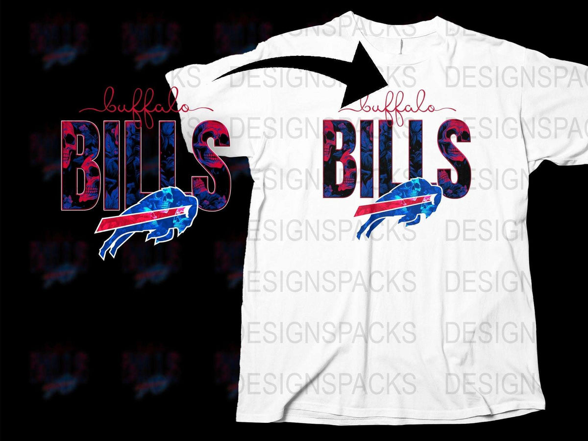 Buffalo Bills T-Shirt, Classic Logo Design, Black and White, Sports Fan Apparel, NFL Team Shirt