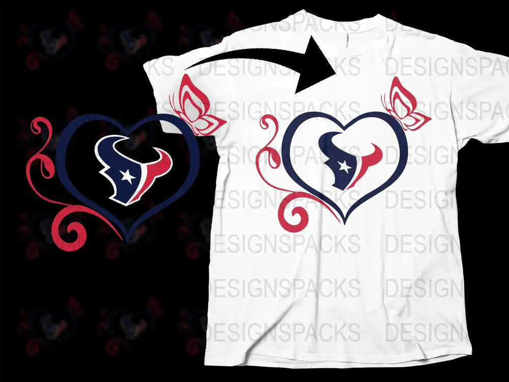 Heart Shaped Texas Flag Design T-Shirt, Patriotic Red Blue White Tee, Casual Graphic Print Top for Daily Wear