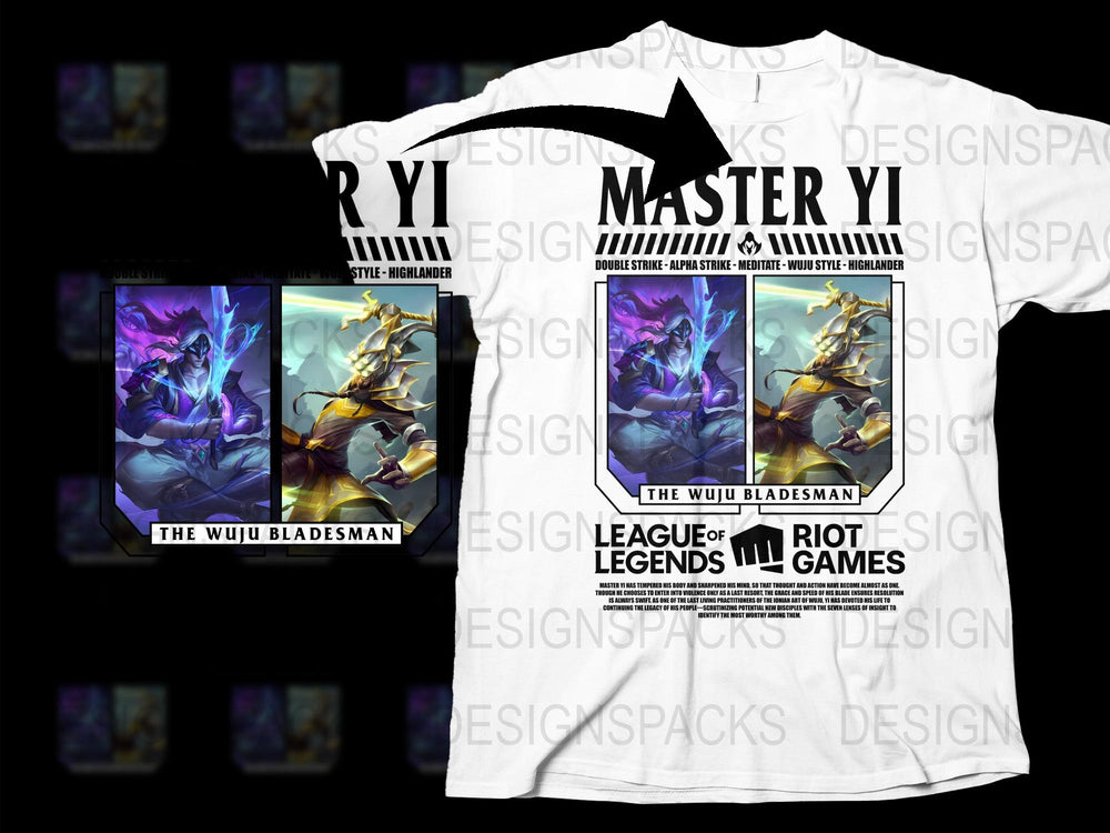 League of Legends Master Yi T-Shirt, Wuju Bladesman Graphic Tee, Gaming Apparel, Riot Games Merchandise