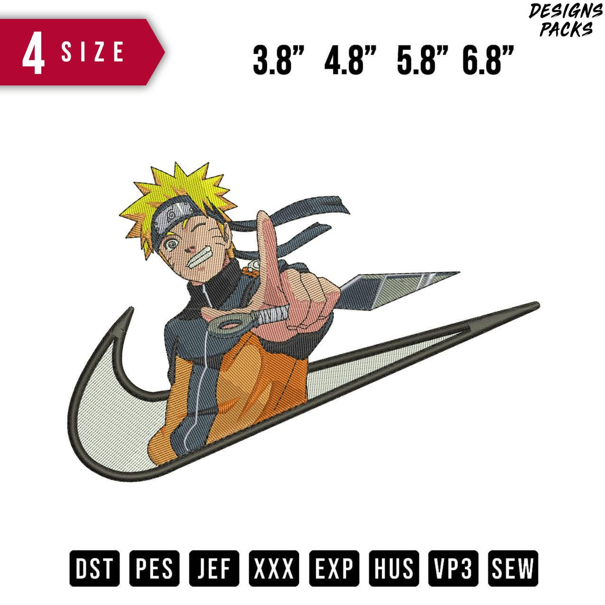 Swoosh Naruto Anime Embroidery Design