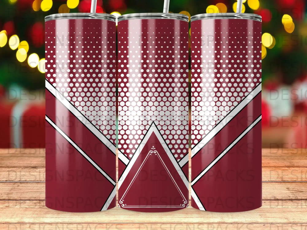 Maroon White Dot Diagonal Shape Triangle Tumbler product type