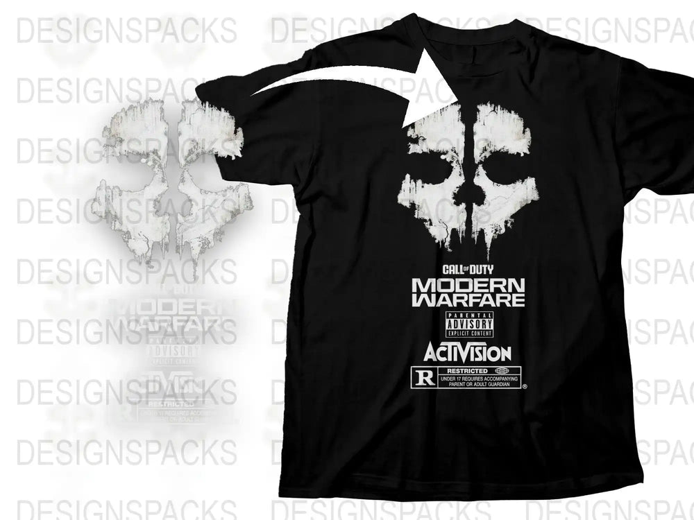 Call of Duty Modern Warfare T-Shirt, Video Game Merch, Activision Graphic Tee, Black Cotton Shirt, Gaming Apparel for Adults