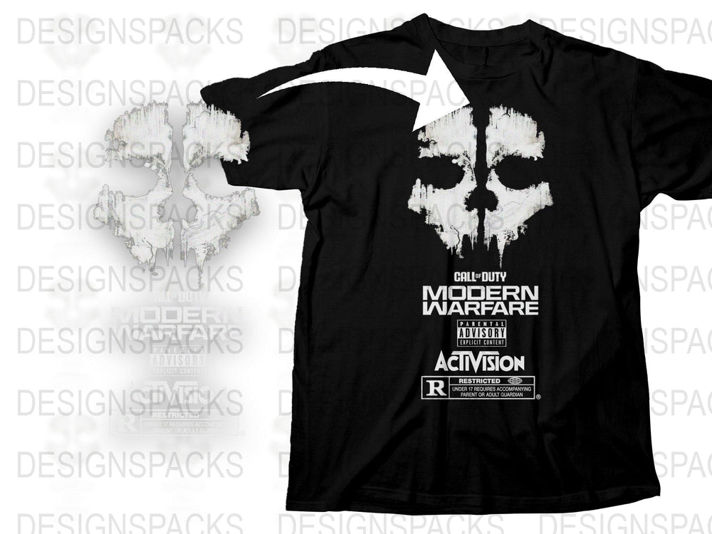 Call of Duty Modern Warfare T-Shirt, Video Game Merch, Activision Graphic Tee, Black Cotton Shirt, Gaming Apparel for Adults