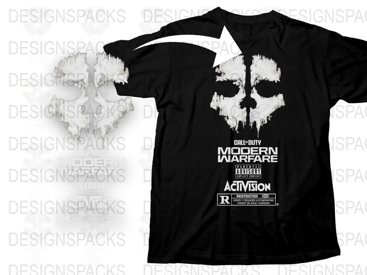 Call of Duty Modern Warfare T-Shirt, Video Game Merch, Activision Graphic Tee, Black Cotton Shirt, Gaming Apparel for Adults