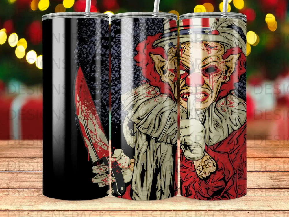 Creepy Horror Clown Bloody Knife Shhh Gesture Design product type