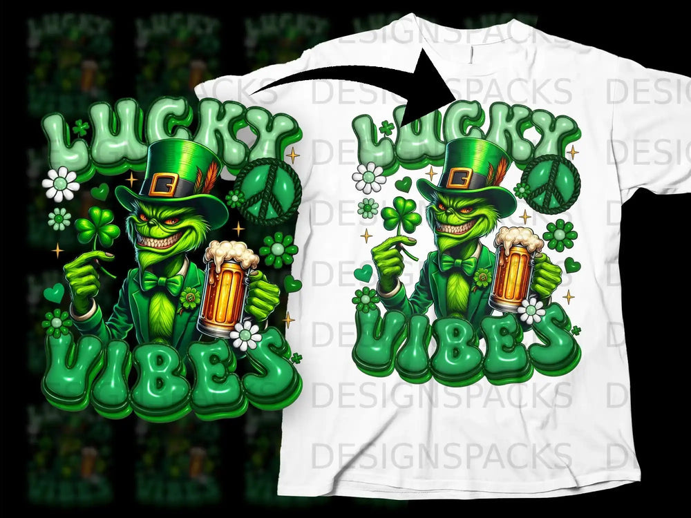 Lucky Vibes Leprechaun Shamrock Beer Mug Green product type