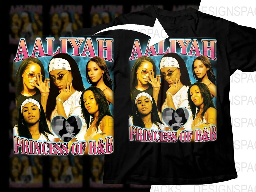 Aaliyah Princess Of R&B Music Bootleg Graphic Design Png Digital Download