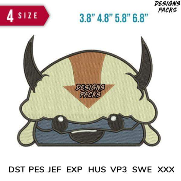 Cute cartoon monster embroidery design in 4 sizes, DTF/DTG ready, PES & SVG formats for instant download