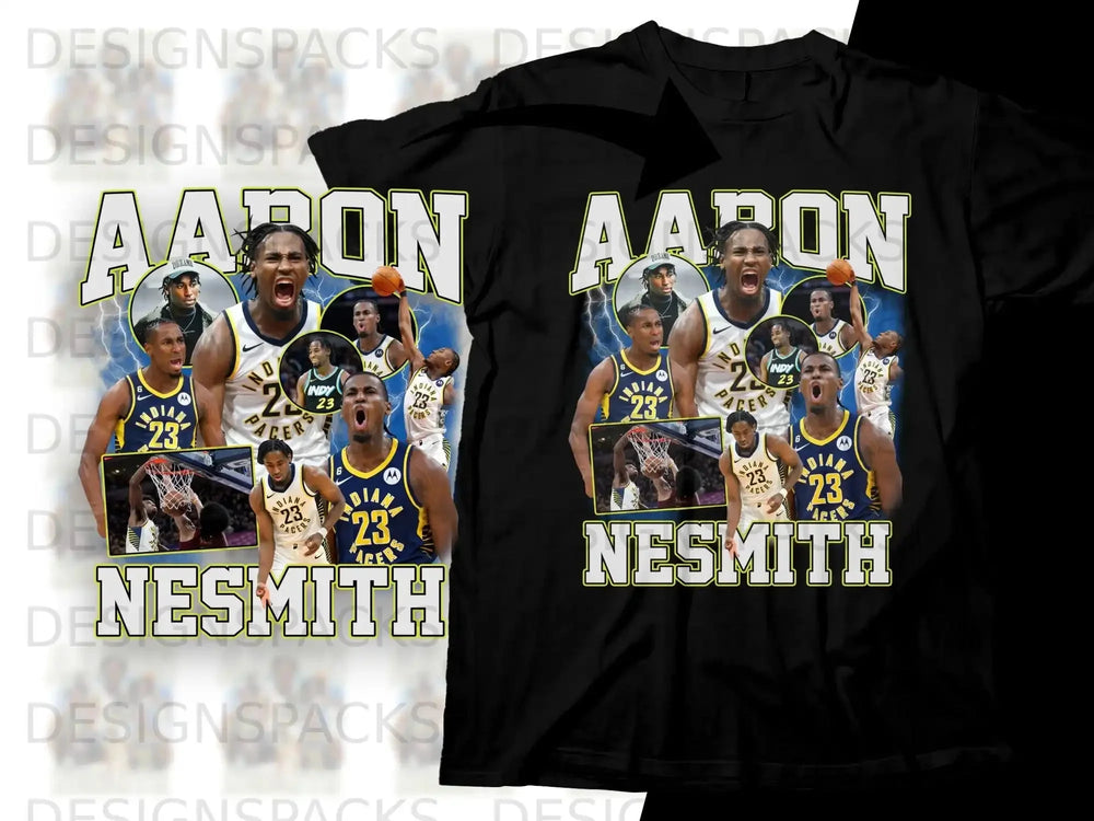 Aaron Nesmith Indiana Pacers jersey graphic with player images and text.