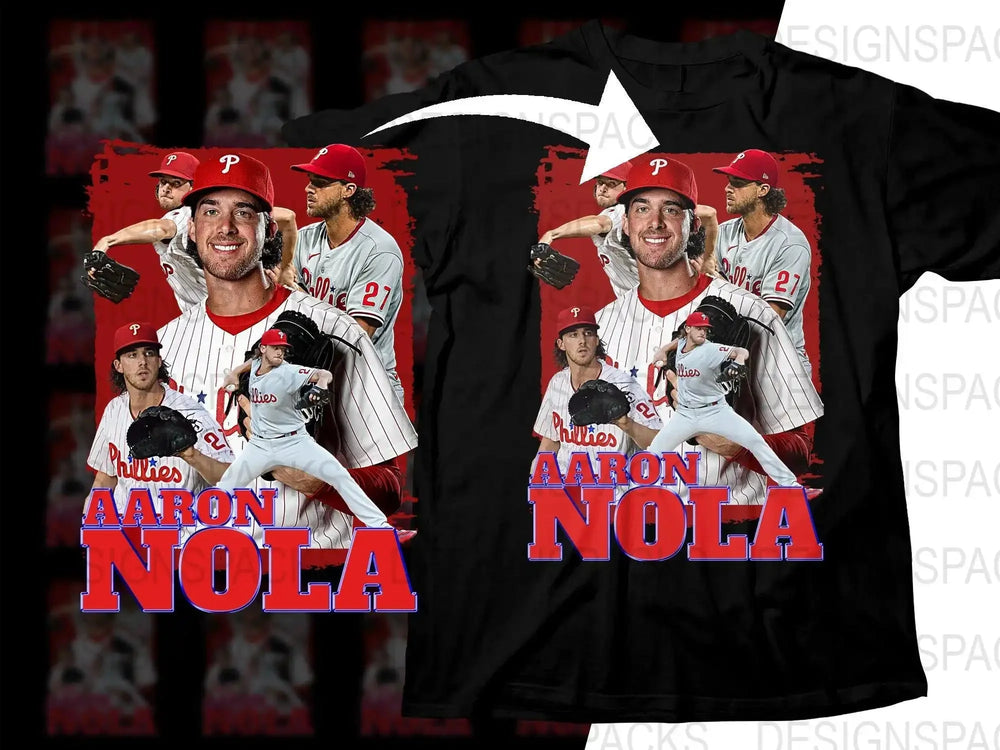 Aaron Nola Phillies Baseball Bootleg Graphic Png Digital Download