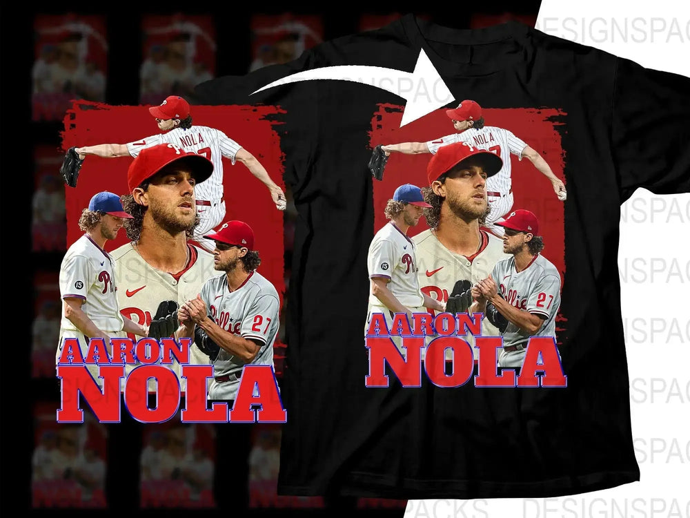 Aaron Nola Retro Style MLB Baseball Bootleg Png Digital Download