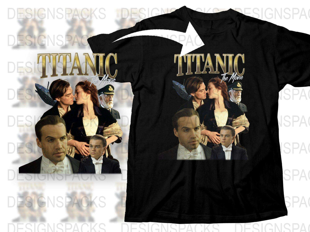 Titanic Movie Graphic T-Shirt, Vintage Film Poster Design, Classic Cinema Tee, Unisex Adult Clothing