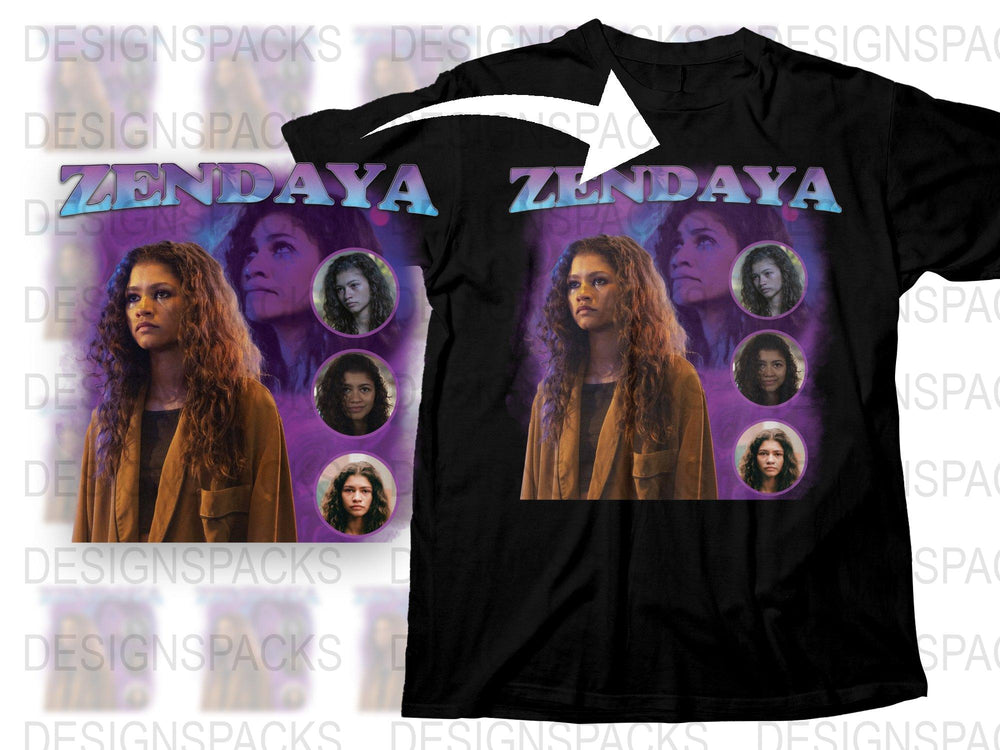 Zendaya Graphic T-Shirt, Unisex Celebrity Tee, Fan Merchandise, Black T-Shirt, Fashion Apparel, Gift Idea