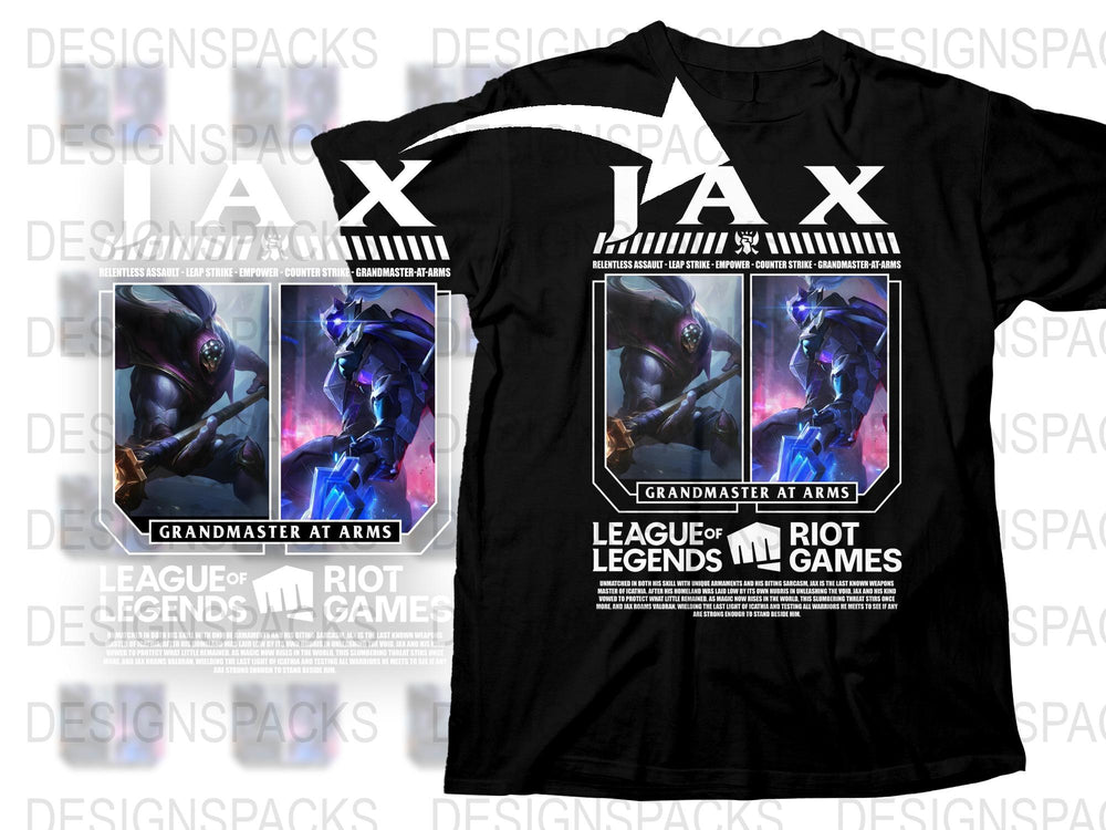 League of Legends Jax T-Shirt, Grandmaster at Arms Gaming Apparel, Riot Games Merchandise