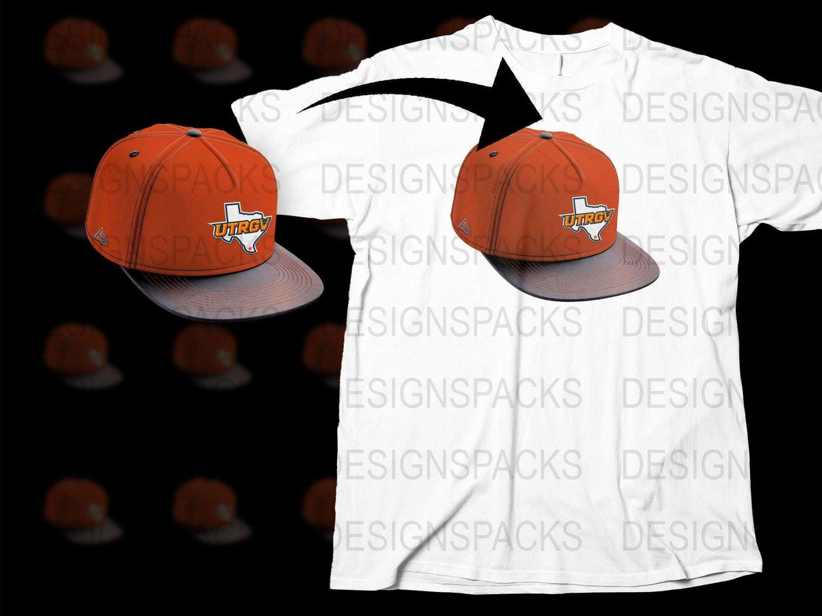 Vintage Orange Trucker Hat and White T-Shirt Set, Urban Style Casual Wear, Adjustable Cap